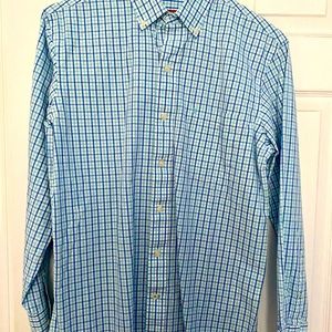 IZOD men’s plaid shirt green and blue size Small